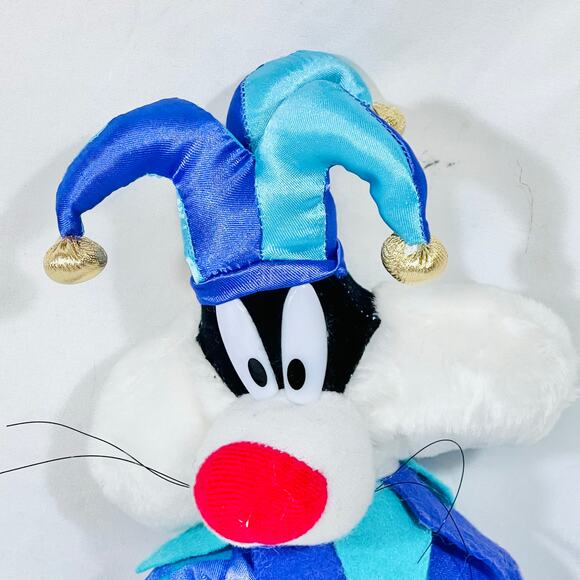 Looney Tunes Sylvester the Cat Jester Outfit Plush Vintage 1997 12" New w/ Tags - Picture 2 of 9